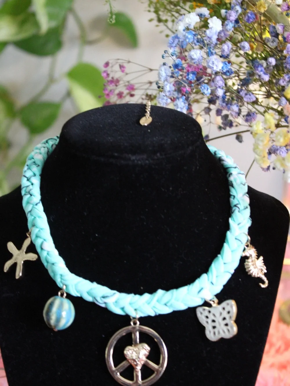 Braided Turquoise Charm Necklace - Free People